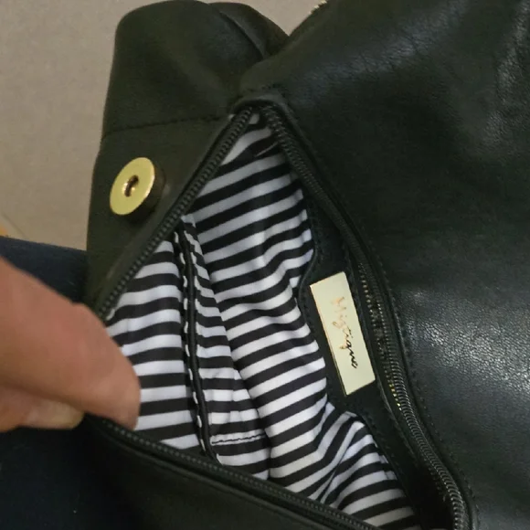 Black Leather Backpack with Tassel - Picture 11 of 14